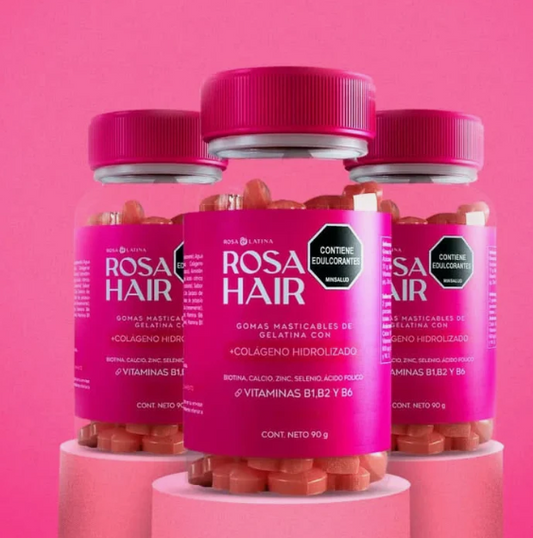 Rosa Hair | Biotina + Vitaminas para Cabello, Piel y Uñas